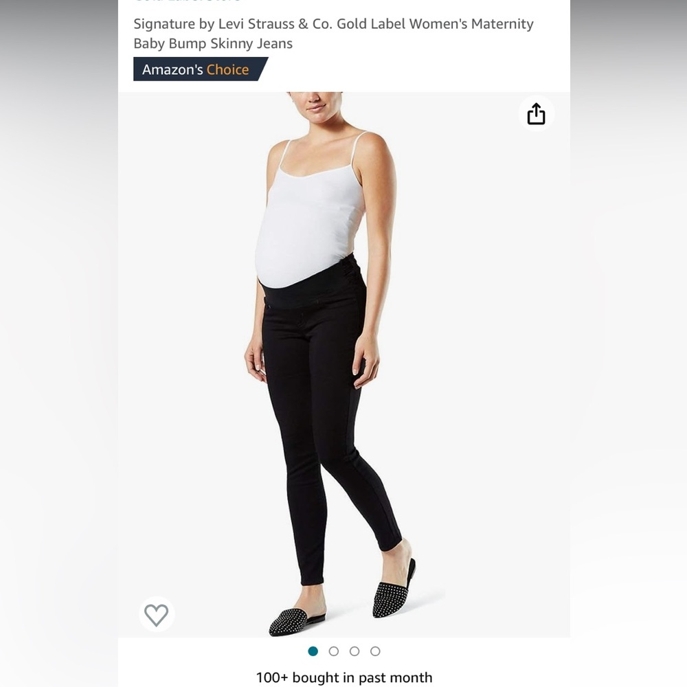Levi Strauss Baby Bump Black Skinny Jeans